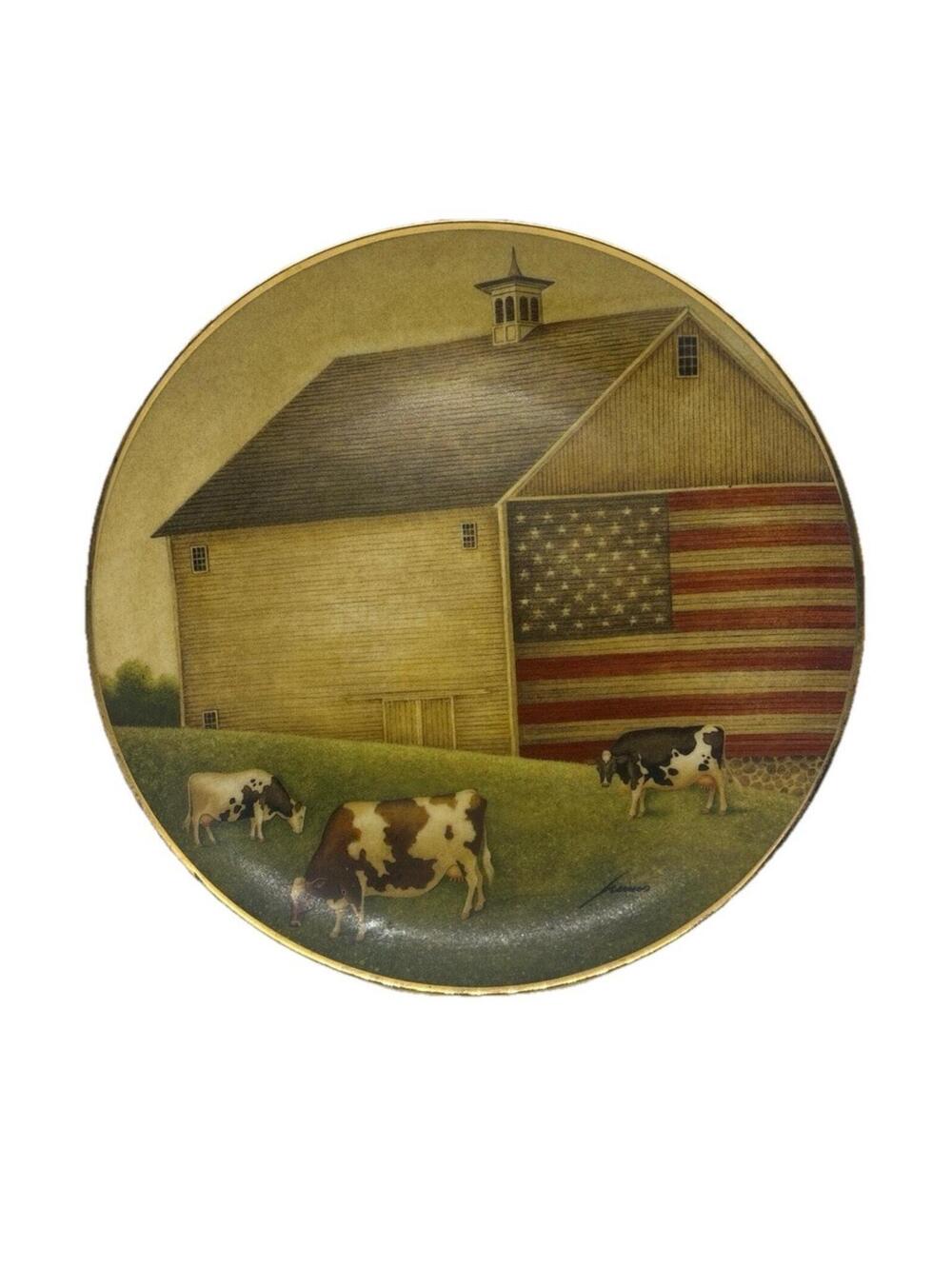 Franklin Mint Americana Proud Pasture Limited Edition Collector Plate Cow Farm